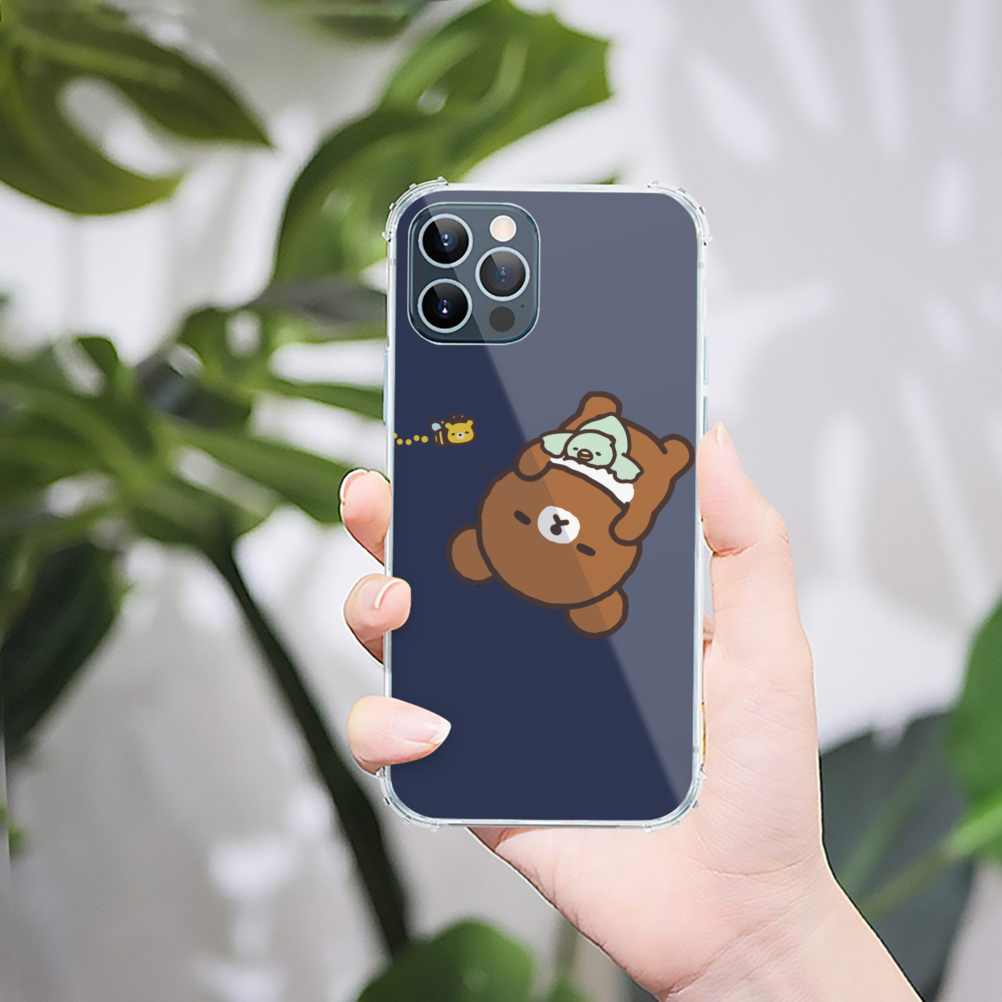 （画像用） リラックマ リラックマ キイロイトリ Rilakkuma Korilakkuma Kiiroitori 【iPhone 12シリーズ対応】透明スマホケース（クリアソフトケース）